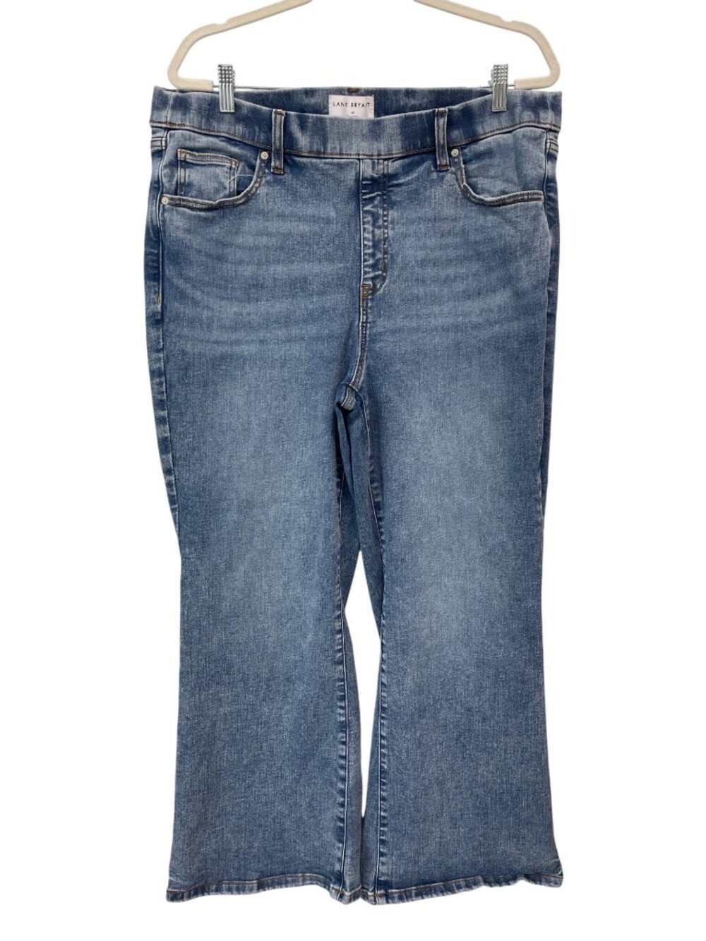 Lane Bryant Flare Jeans Size 16 Short High Rise Tighter Tummy Blue Denim Blue
